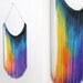 5 WHOLESALE - Splash Dyed HAND PAINTED Fringe Bib Yoke Collar Necklace in Spectrum Rainbow