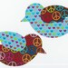 2 Fabric Iron On Bird Appliques