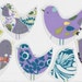 3 Different Retro Style Chubby Chickadee Fabric Iron On Appliques