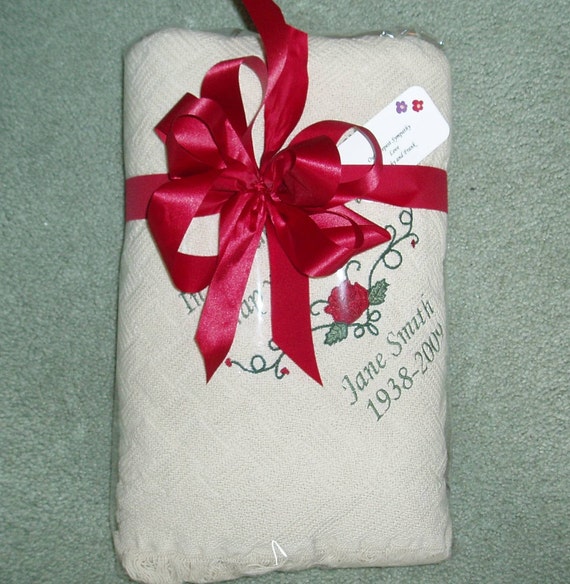 Sympathy Sorrow Embroidered Aphgan Throw Blanket