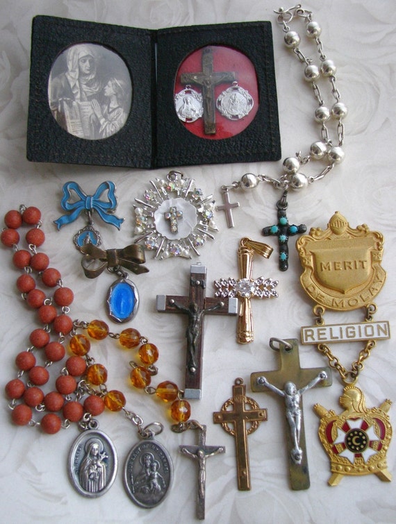 Vintage religious items of antique brooch by EssexStreetVintage