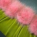 GREEN SILK VELVET CLUTCH W\/ PINK MINK ROSES AND WATERCOLOR PRINT LINING