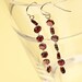 Garnet Dangle Earrings with Hexagon Shaped Semi Precious Stones and Sterling Silver Ear Wire