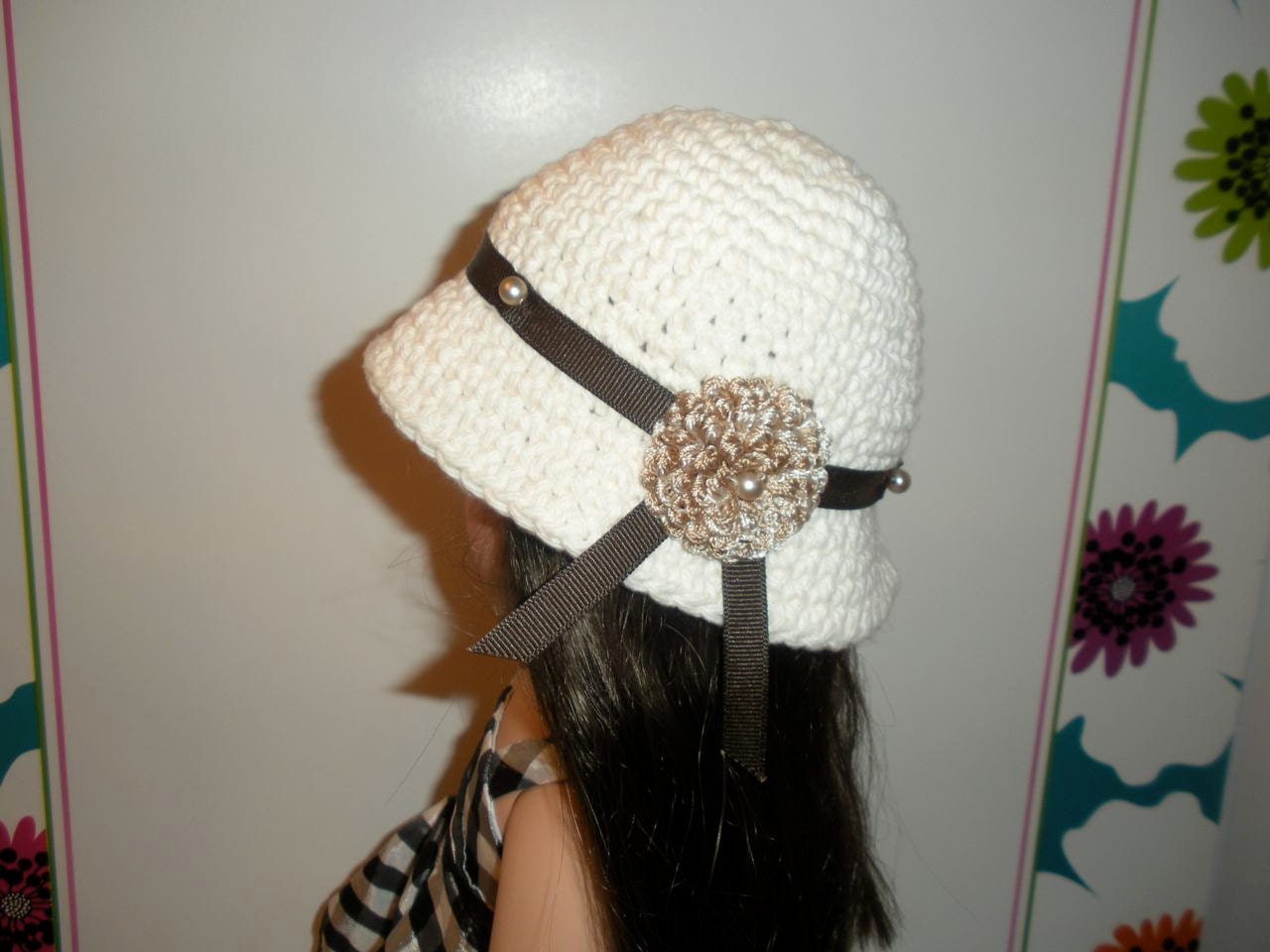 American Girl 18 Doll Cream Cloche Hat