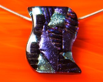 Handmade DICHROIC Fused Glass Pendant Necklace Bead