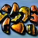 Handmade Dichroic Fused Glass Cabs Cabochons Beads lot of 10 ...color changing...