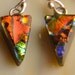Handmade Dichroic Glass Earrings Sterling Silver .925