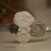 JORDYN - White and Gray Anthro inspired rosette headband / hair piece
