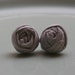 COURTNEY - petite fabric rosette earrings - Gray