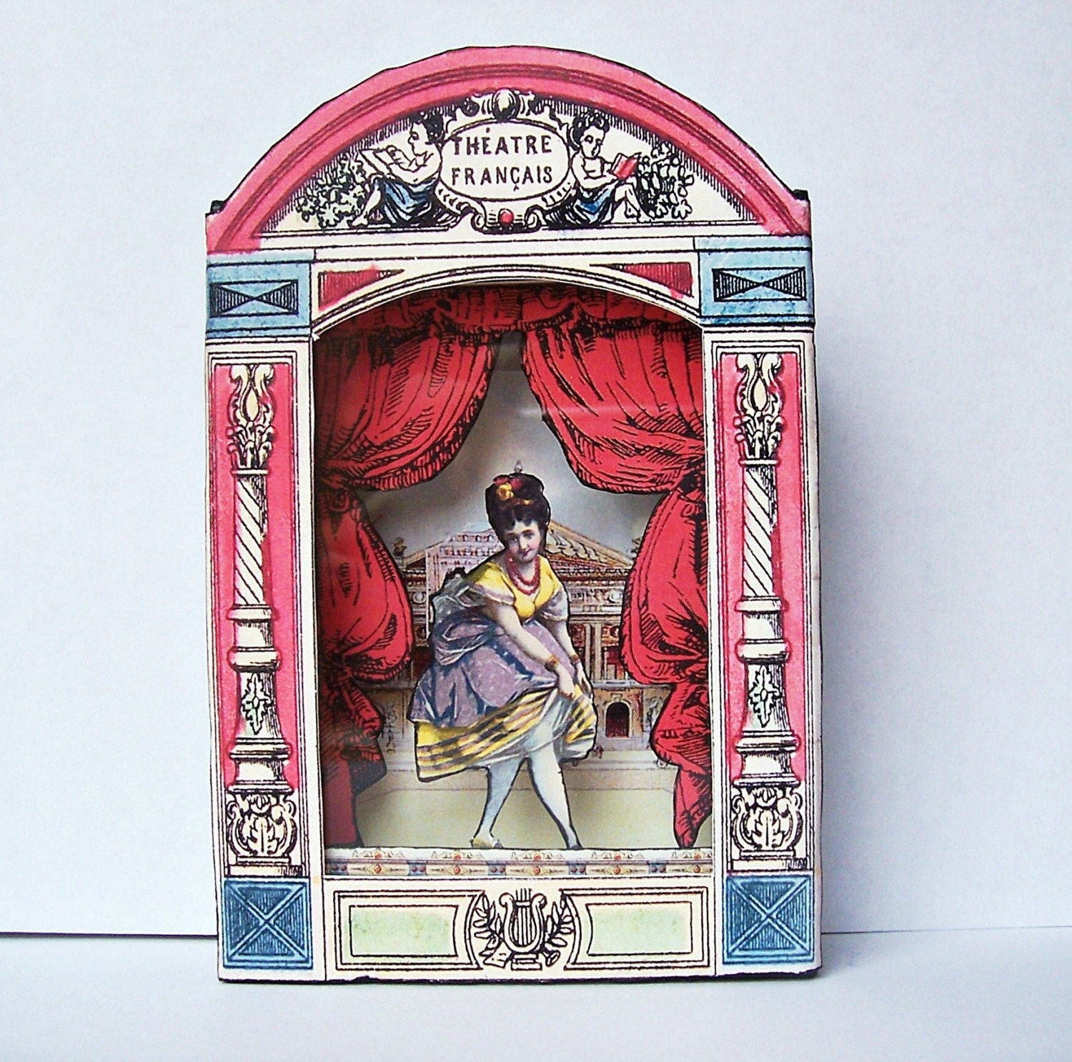 Parisian Peep Show Paper Theatre Diorama Shadow Box