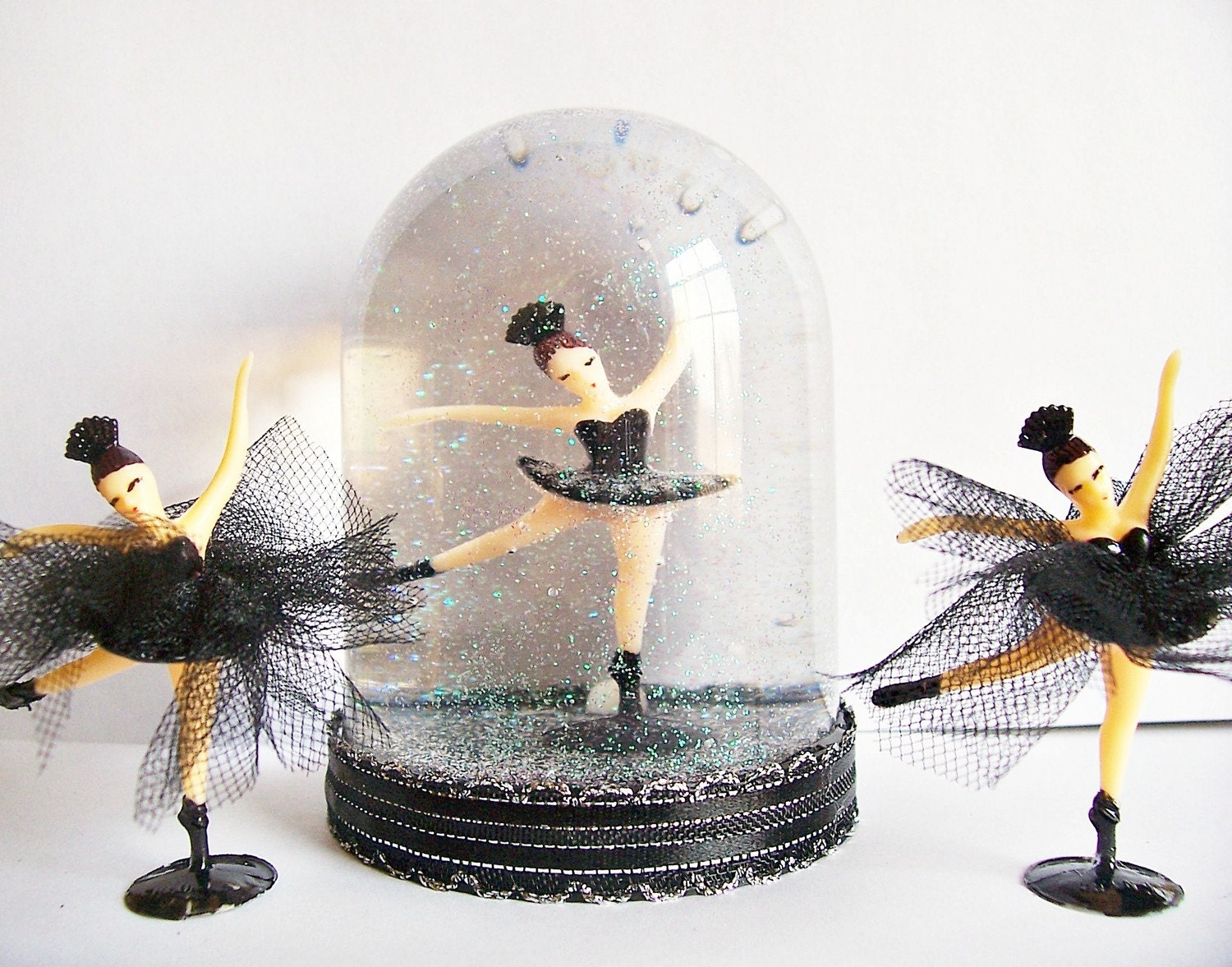 Ballerina Snow Globe Black Swan by TheTinyTiara on Etsy