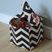 chocolate zigzags. medium fabric bucket.