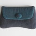 Heavy wave wool felted clutch purse with grey and turquoise colors