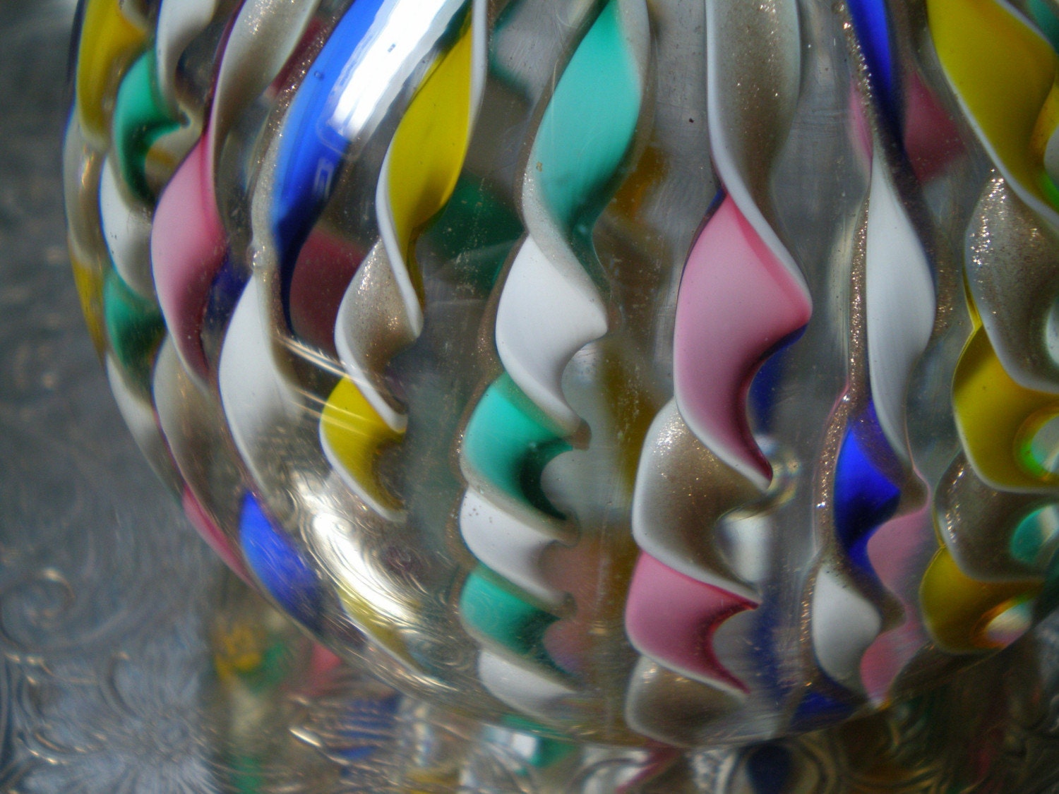 Vintage Murano Paperweight Ribbons