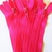 Ten 9 inch Hot Pink YKK zippers - YKK hot pink color 516