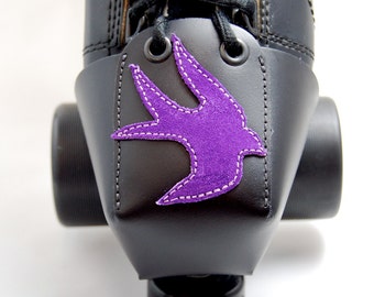 Leather Toe Guards with Purple Suede Swallows