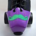 Purple Leather Toe Guards with Green Mustache
