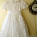 Vintage 50's L'Enfant Brand White Frilly Floral Linen Little Girl Toddler Easter Dress