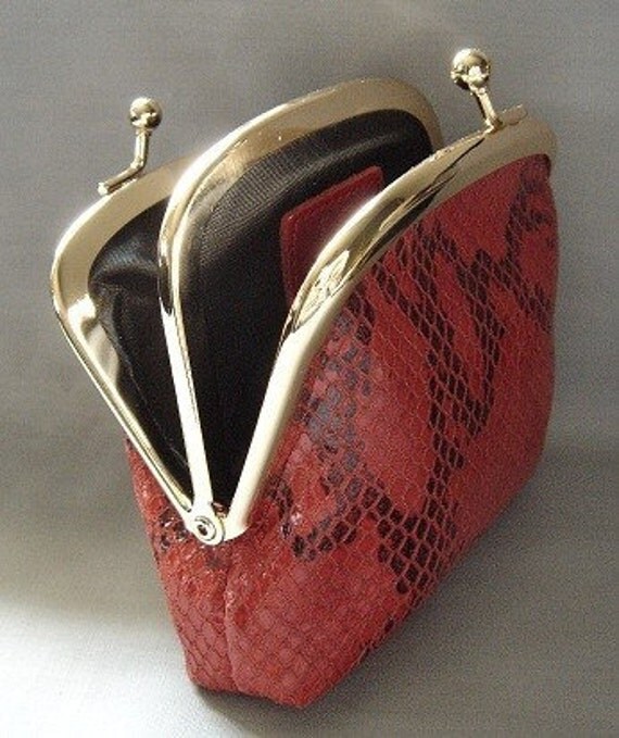 orange snakeskin bag