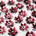 25 Handmade Paper FLOWERS - BLACK & RED Formal Mix