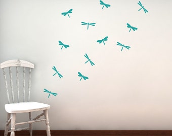 Dragonfly Vinyl Wall Decal Set - Children Nursery Girl Bedroom