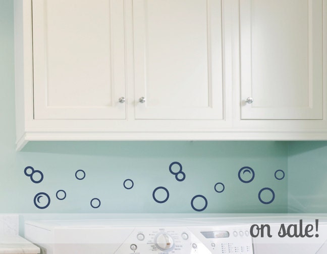 ON SALE Bubbles Viny Wall Decals Navy Blue