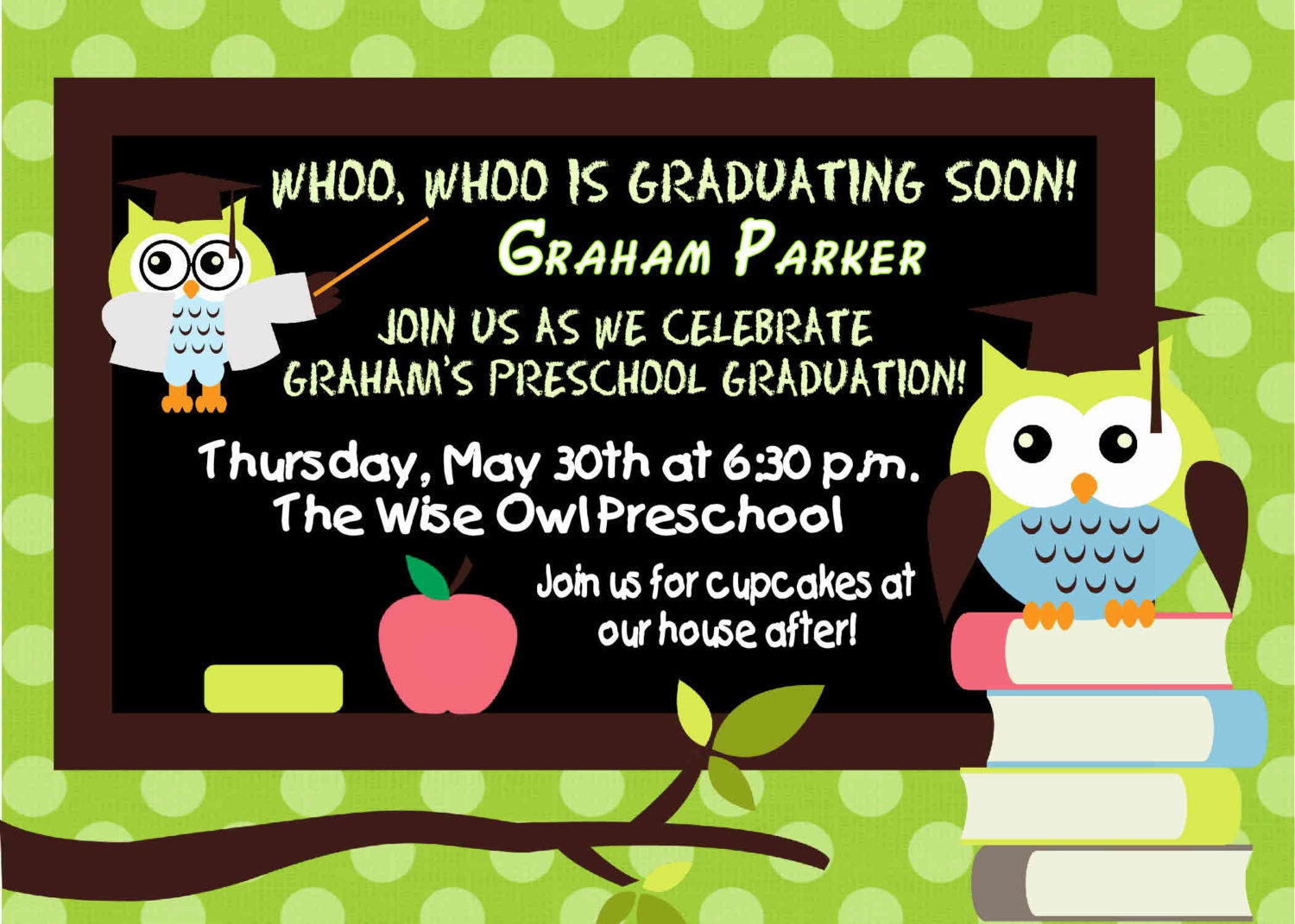 daycare for ideas graduation Kindergarten Graduation Preschool Owl Wise DIGITAL Invitation