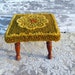 Rug Hooked Flower Topped stool Small and Sweet