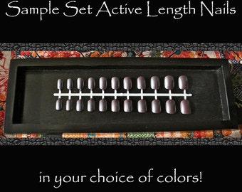 Short Fake Nails | Plain Single Color Nails | Small Petite Press On Nails | Sample Fake Nails | Active Length Nail | Choose Your Color Nails