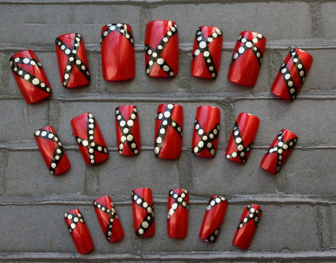 Japanese Nail Art Red Bondage