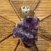 Raw Amethyst Crystal 925 Silver Setting Pendant 1 3/4 inches