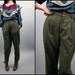 Vintage Plaid Green High Waist Trouser Pants (S - M)
