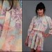 SALE Vintage Pastel Floral Secretary Pleated Blouse Mini Dress (XS - S)