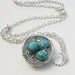 Handcrafted Silver Nest Pendant Genuine Turquoise