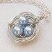 Love My Boys Silver Birds Nest Swarovski Pearls. Personalized Gift Mix And Match Your Pearls
