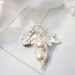 Personalized Peas In A Pod Sterling Silver Pendant Necklace With Initial Of Your Choice. Swarovski Pearls. Brides Bridesmaids, Fami