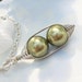 Two Peas In A Pod Silver Pendant Necklace Wire Wrapped Light Green Swarovski Pearls - or Choose Your Color- Great Gift Idea for Mom
