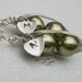 Best Friends or Twins Peas in a Pod with Personalized Heart Silver Pendant Necklace You Choose the Initial