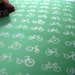 Multi Bike - hand screen printed skinny quarter - White on Apple Green