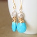 Turquoise Earrings Sleeping Beauty Sky Blue Turquoise Gold Earrings Nature Inspired Southwestern Luxury Wirewrapped Gemstone Jewelry