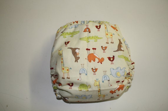Zoo animals One-size Cloth Pocket Diaper