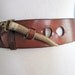 Vintage 70s Belt - Amazing Etienne Aigner Mahogany Leather Belt with Chain and Horn Clasp S
