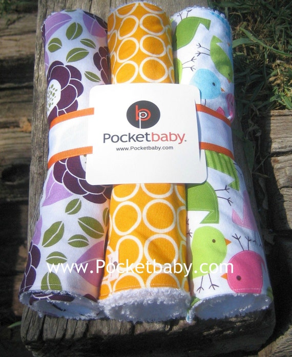 Items similar to 3 Handmade Burp Cloths Set of 3 Burp Cloths Baby