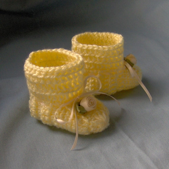 Precious Baby Booties Crochet Pattern pdf boy or by crochetmyway