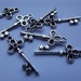 Key Charms - Flower Keys - Great for Pendants - 6 Pieces