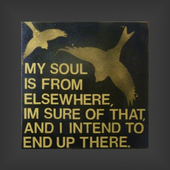 Items similar to My Soul - 12"x12'X1.5" - Rumi quote word 