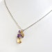 Amethyst citrine necklace, citrine silver wire wrap necklace, yellow and purple necklace, handmade gemstone jewelry