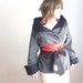 SALE ready to Ship. Gray Kimono. Cardigan. Spring Coat. Soft as Wool. Elegant Gray and Black Coat.
