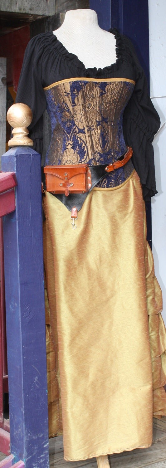 Blue and Gold Corset