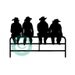 Clearance Cowboy-Cowgirls Sitting On Fence Vinyl Decal Color Matte Black